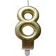PARIS PRIX Bougie D'anniversaire chiffre 8 7cm Or