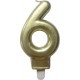 PARIS PRIX Bougie D'anniversaire chiffre 6 7cm Or