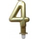 PARIS PRIX Bougie D'anniversaire chiffre 4 7cm Or