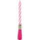 PARIS PRIX Bougie D'anniversaire musicale 12cm Rose