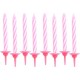 PARIS PRIX Lot De 24 Bougies D'anniversaire support 5cm Rose