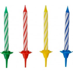 FACKELMANN Lot De 24 Bougies D'anniversaire Et 12 Bobèches Fackelmann Rio Party