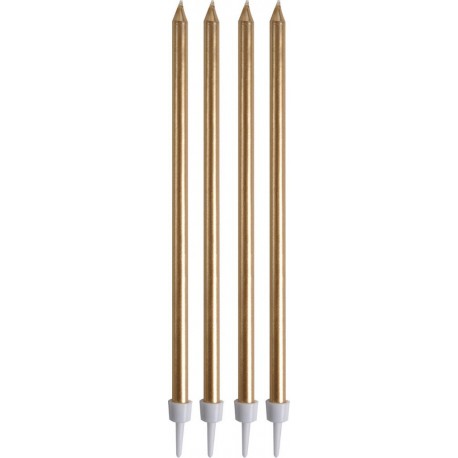 1001KDO Set De 16 Longues Bougies D Anniversaire 14.5 Cm Or