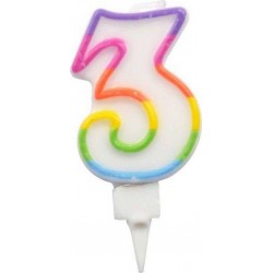 1001KDO Bougie D Anniversaire Chiffre 3