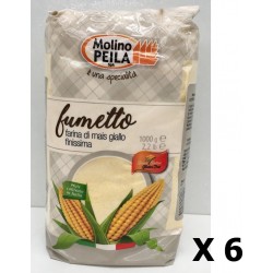 MOLINO PEILA Lot 6x Farine De Maïs Très Fine Sans Gluten Italie Molino Peila Paquet 1Kg
