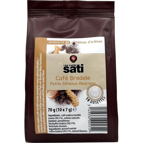 SATI Café Dosettes Intensité 8 Petits Gâteaux Alsaciens Compatible Senseo