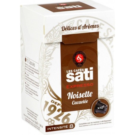 CAFE SATI Café Capsules Noisette Cacaotée Compatible Nespresso
