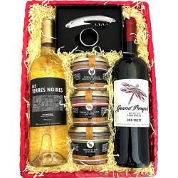 CARRE D'EDEN Coffret cadeau Assortiment de Vins et Terrine Campagnarde