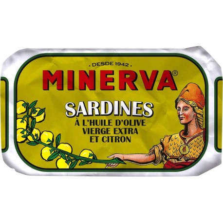 MINERVA Sardines à l'Huile d'Olive Vierge Extra et Citron