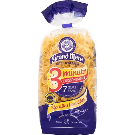 GRAND' MERE Pâtes nouilles bouclées 7 oeufs frais cuisson rapide 3 minutes