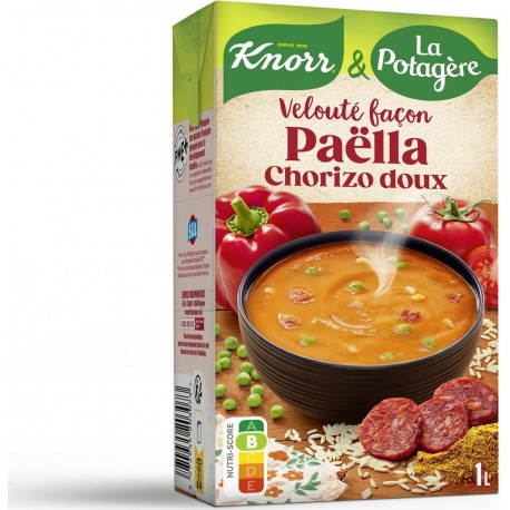 KNORR & LA POTAGERE Soupe Velouté Façon Paëlla Chorizo Doux