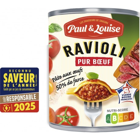 PAUL & LOUISE Ravioli Pur Boeuf Pâte aux Oeufs