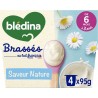 BLEDINA Dessert lacté bébé dès 6 mois Nature Brassés