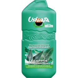 USHUAIA Gel douche Rafraîchissant Hydratant Eucalyptus 24H Anti-dessèchement Ingrédient D'origine Naturelle Flacon Recyclé