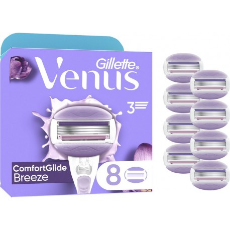 GILLETTE VENUS Lames de Rasoir Pour Femme 3 Lames ComfortGlide Breeze Parfum Freesia Barres De Gel Intégré