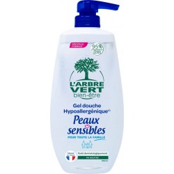 L'ARBRE VERT BIEN-ETRE Gel douche Pour Toute la famille Peaux Sensibles Hypoallergénique pH Neutre 95% D'ingrédients D'origine N
