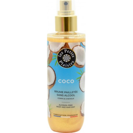 LES PETITS PLAISIRS Brume Pailleté Femme Corps et Cheveux Sans Alcool Coco