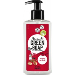 MARCEL'S GREEN SOAP Gel Lavant Mains Vegan Zéro Microbilles Format Recharge Argan Oudh 100% Plastique Recyclé