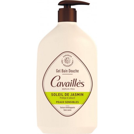 ROGER CAVAILLES Gel douche Peaux Sensibles Surgras Pro-Régénérant Protège et Adoucit Jasmin Texture Enveloppante Sans Savon
