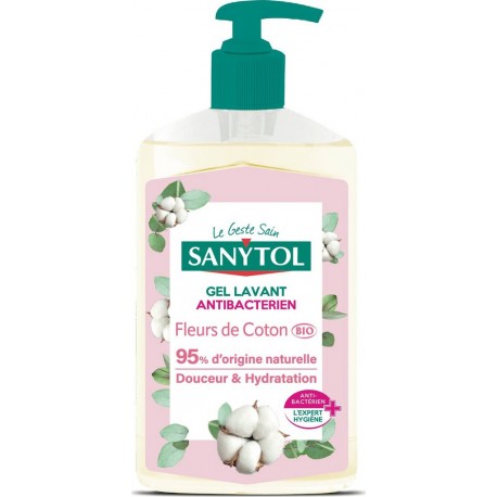 SANYTOL Gel Lavant Antibactérien Fleurs de Coton Bio