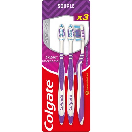 COLGATE Brosse à dents Souple Interdentaire Zig Zag