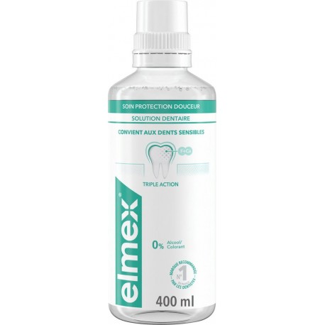 ELMEX Bain de Bouche Dents Sensibles Soin Protection Douceur Triple Action