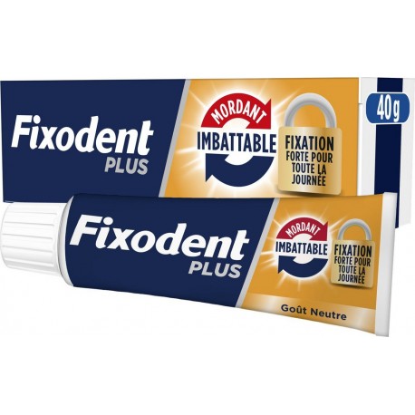 FIXODENT Crème Adhésive pour Prothèses Mordant Imbattable Fixation Forte Pour tout la Journée