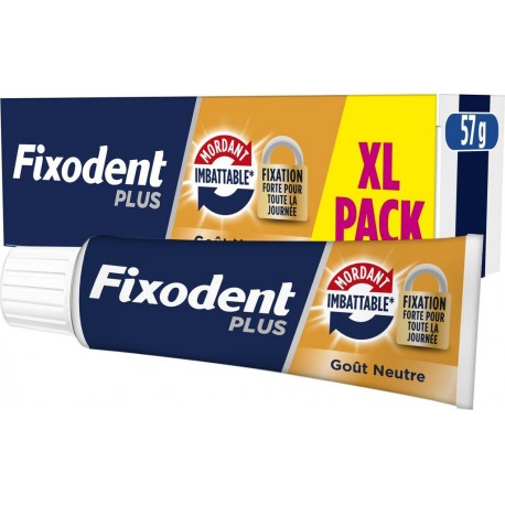 FIXODENT Crème Adhésive pour Prothèses Mordant Imbattable Fixation Forte Pour tout la Journée
