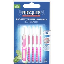 RICQLES Brossettes Interdentaires Réutilisables Tête Flexible Nettoyage Précis Taille 0.6 mm