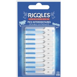 RICQLES Pics Interdentaires Brossette souple Cure-dents Double Extrémité