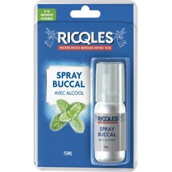 RICQLES Spray Buccal avec Alcool à la Menthe Poivrée