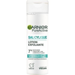 GARNIER Lotion Visage Exfoliante Réduit les Marques d'Acné Niacinamide Squalane AHA Acide Salicylique Pure Active