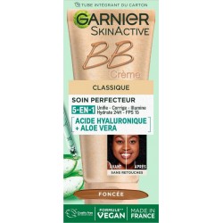 GARNIER BB crème Soin Miracle Perfecteur Peau Mate Teinte Foncé Acide Hyaluronique Aloe Vera Skin Active