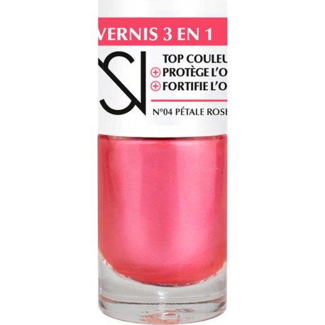 NS vernis À ongles 3 en 1 Top Couleur Protège l'Ongle Fortifie l'Ongle Pétale Rosé (04)
