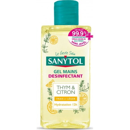 SANYTOL Gel hydroalcoolique Mains Désinfectant Thym et Citron