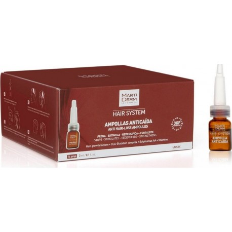 Martiderm Hair System Anti Cheveux Perdent Des Ampoules 14 Ampoules