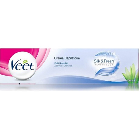 Veet Crème Dépilatoire Technologie Silk & Fresh Peaux Sensibles 200ml