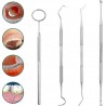 INF Kit D'hygiène Dentaire En Acier Inoxydable 4 Pièces
