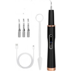 INF Nettoyeur De Dents À Ultrasons Et 4 Têtes De Nettoyage Black