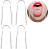 INF Gratte-langue En Acier Inoxydable, Pack De 4 Silver