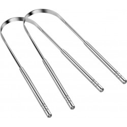 INF Gratte-langue En Forme De U Acier Inoxydable 2-pack