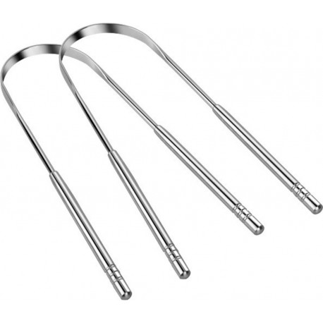 INF Gratte-langue En Forme De U Acier Inoxydable 2-pack