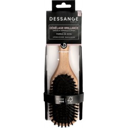 DESSANGE Brosse à Cheveux Normaux à Épais Démêlage Brillance Fibres de Soie Bois