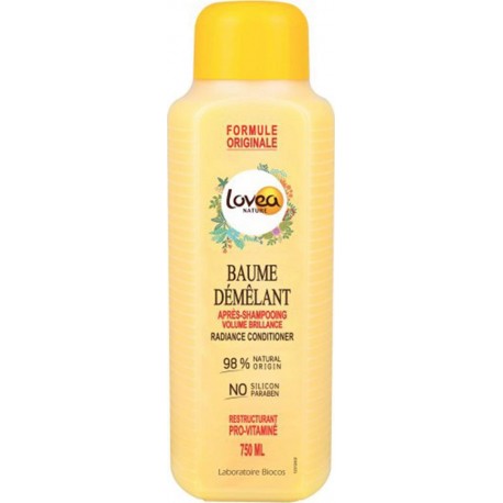 Lovea Baume Démêlant Après-Shampooing Formule Originale Volume Brillance 750ml (lot de 4)