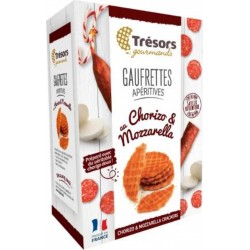 Trésors Gourmands Biscuits apéritifs gaufrettes chorizo mozzarella 60g
