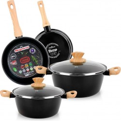 MAGEFESA Batterie de cuisine Orbe Induction 6 Pièces Antiadhésif