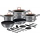 BERLINGER HAUS Batterie de cuisine Moonlight Induction 17 Pièces Aluminium