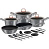BERLINGER HAUS Batterie de cuisine Moonlight Induction 17 Pièces Aluminium