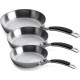 LACOR Batterie de cuisine 3 poêles inox Lacor Trimétal 20/24/28