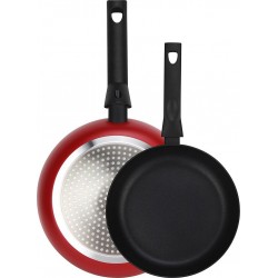 FAGOR Batterie de cuisine Nela Rouge Set 2 Poêles Frire Induction